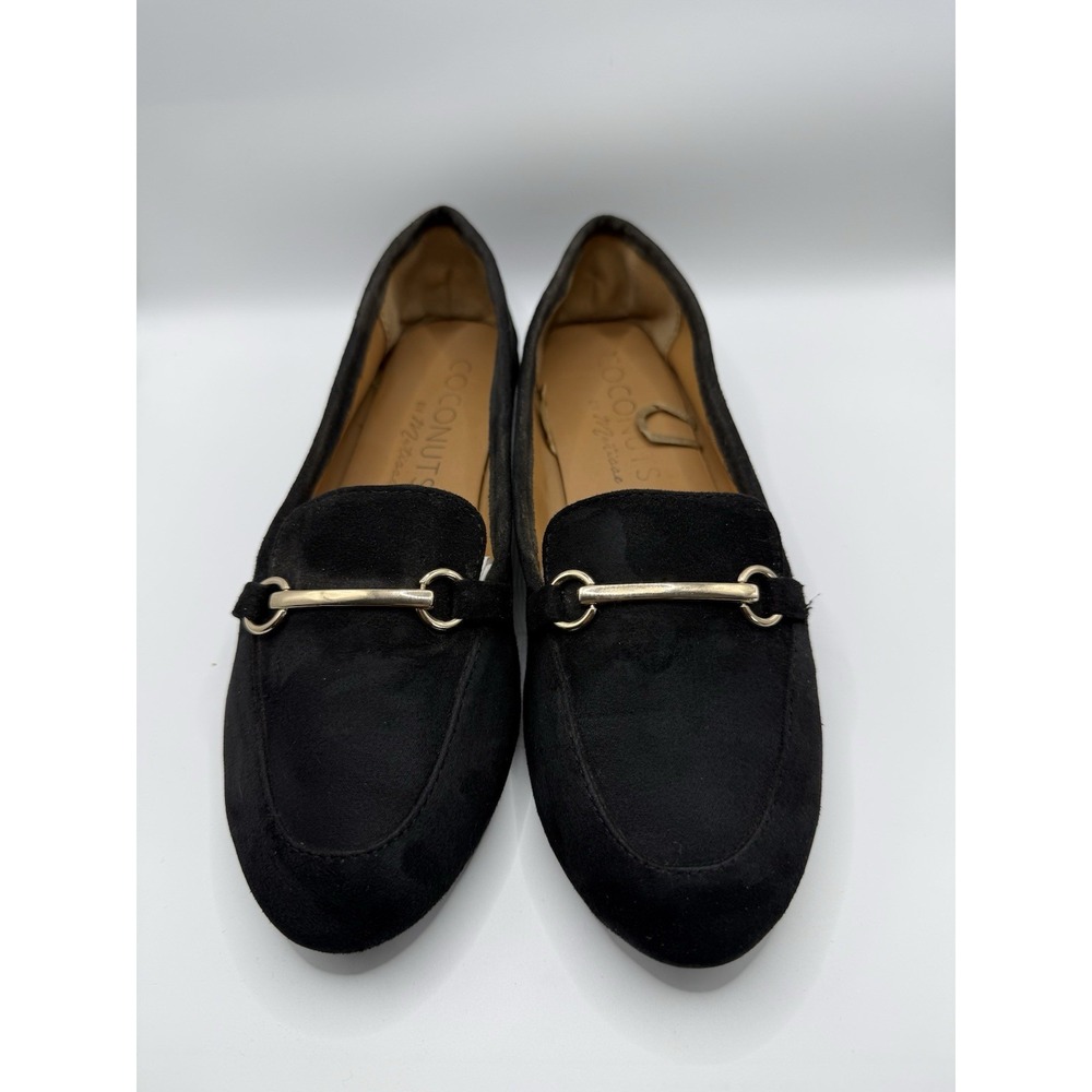 Coconuts by Matisse Black Horsebit Loafers Womens Flats Gold Hardware Size 7W